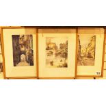 Three signed continental watercolours