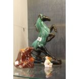 Blue mountain Canadian rearing horse figure and two others