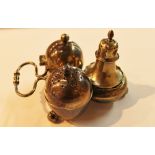Silver plated cruet and a Hallmarked sterling silver pepperette