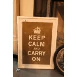 Keep Calm and Carry On framed and glazed picture