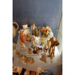 Tray of mainly ceramic animal related ornaments