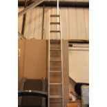 Large metal extending ladders