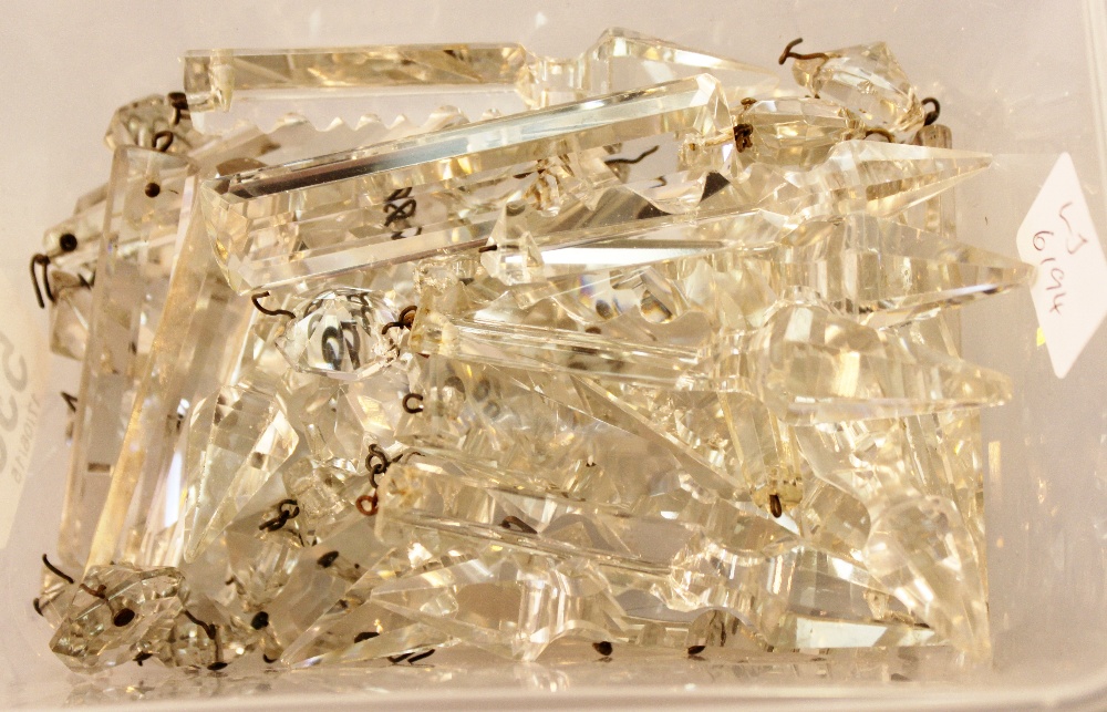 A quantity of old chandelier crystals,