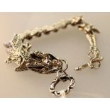 White metal tibetan dragon bracelet