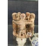 Stone figurine of 5 children candle holder