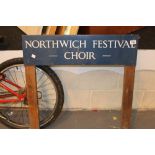 Vintage wooden sign Northwich Festival Choir