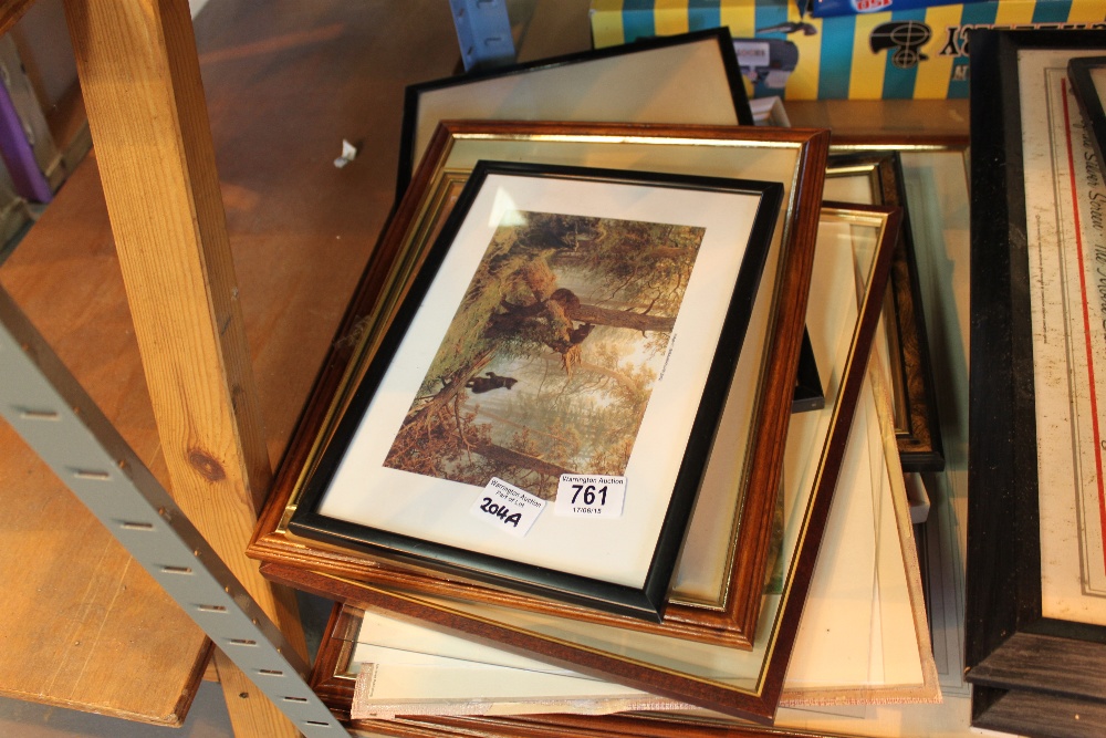 Quantity of mixed framed and glazed prints