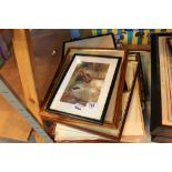 Quantity of mixed framed and glazed prints