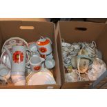 Three boxes of vintage china including Vale