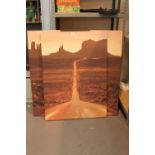 Three piece canvas depicting Arizona