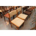 Pair of pine cushioned chairs