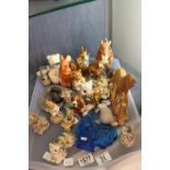 Tray of mainly ceramic animal related ornaments