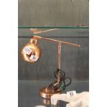 Copper decorative anglepoise lamp