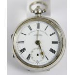 Hallmarked silver key wind The Climax twin action patent H Samuel & Son open face pocket watch,