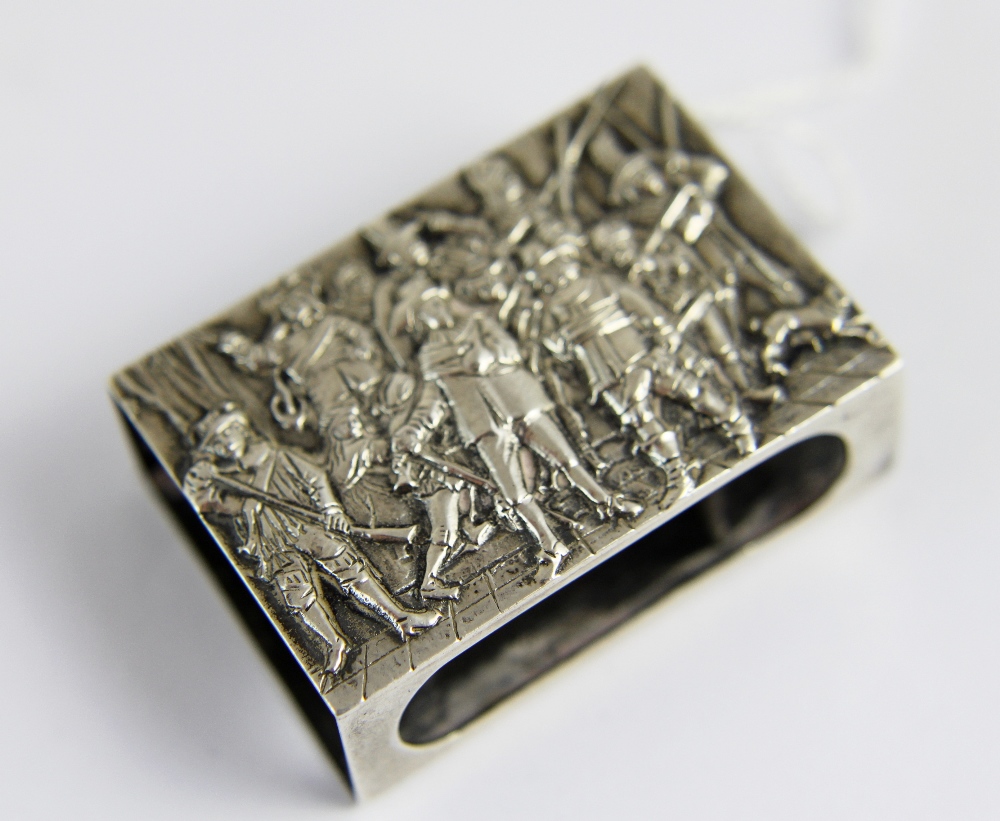 Dutch silver matchbox holder