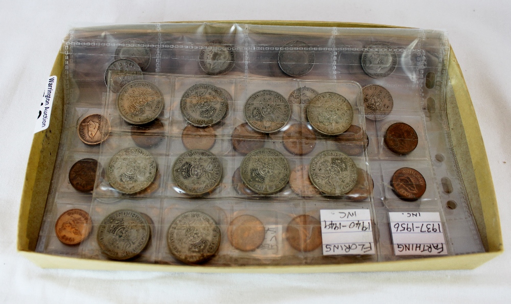 Five sheets of British coinage
