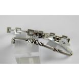 9 ct white gold solid diamond set bracelet approx 0.6 ct diamond. 10.