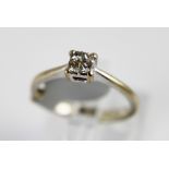 18 ct white gold princess cut diamond ring approx 0.2 ct. 3.