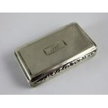 Silver snuff box. Assay Birmingham 1836.