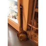 Two antique copper and brass bed warming pans