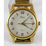 Gold plated Timor wristwatch on expanding strap,