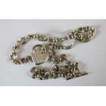 Sterling silver solid heavy chain with heart pendant 34g