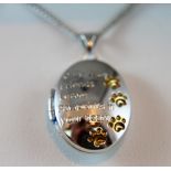 Silver locket and chain