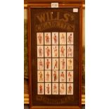 Framed Wills cigarette cards