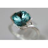Silver Swarovski turquoise ring,