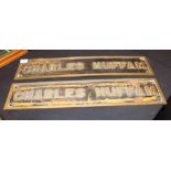 Pair of original brass railway engine name plates Charles Huffam 68 x 15 cm