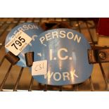 Two Person In Charge railway metal and enamel arm bands