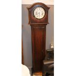 Oak cased granddaughter clock in need of attention