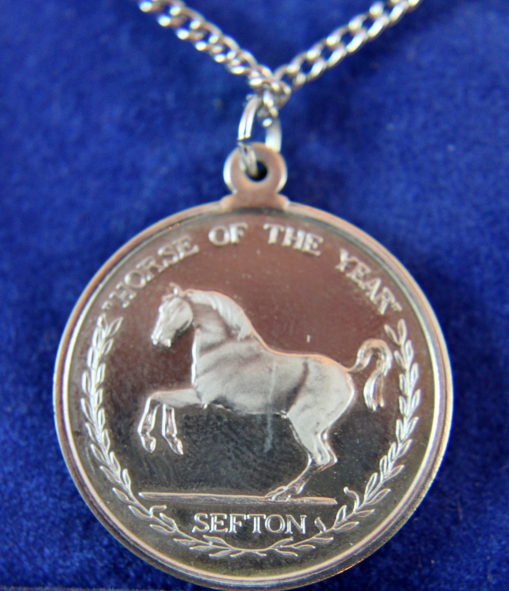 Horse of the year 1982 Sefton silver medal and chain