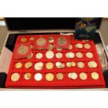 Cased collection of mixed British and foreign coinage