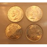 Four 1945 half crowns condition vf
