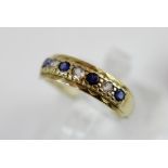 9 ct gold sapphire eternity ring,