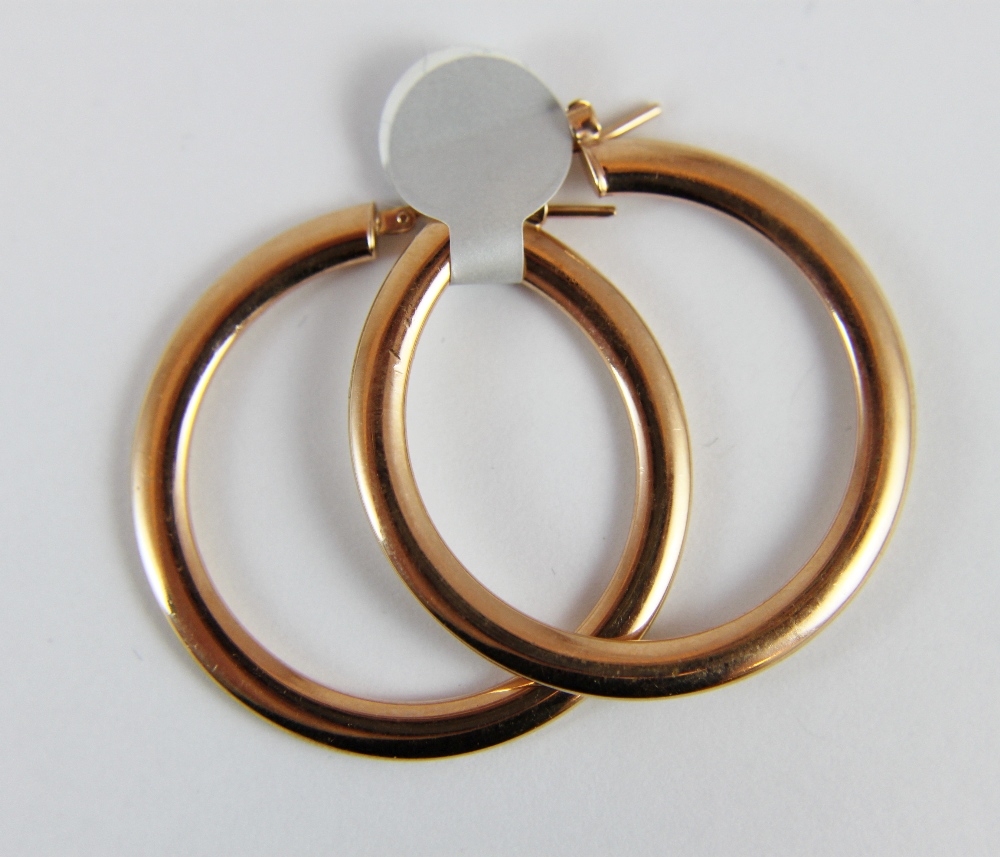 Sterling silver rose gold plated loop earrings