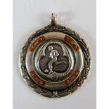 Silver football medal Birmingham 1927