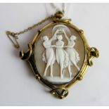 Rolled gold Three Graces Cameo