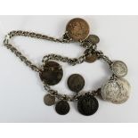 Charm bracelet with vintage Austrian coins