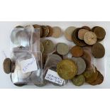 Box of mixed British and foreign coinage