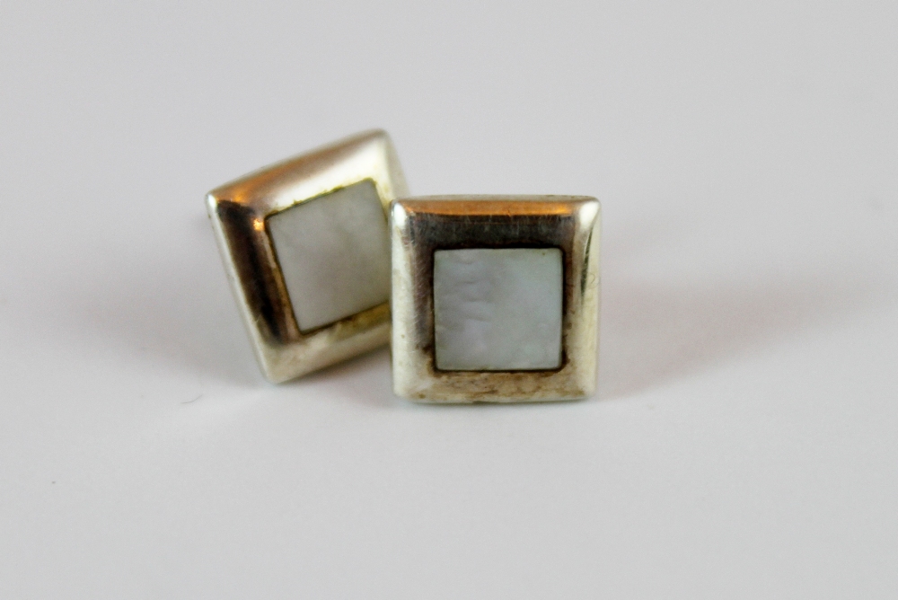 Pair of 925 silver stone set earrings
