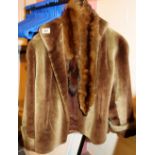 Ladies faux fur jacket and a mink stole