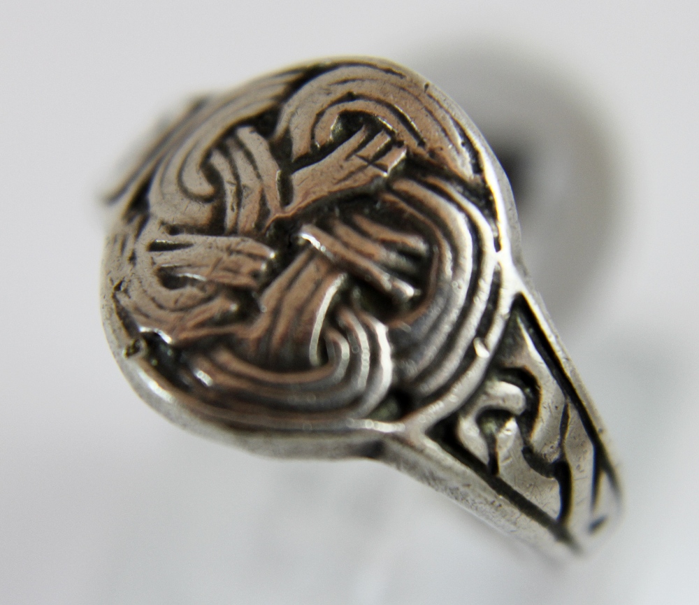 Sterling silver celtic knot ring made in Scotland