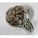 Sterling silver celtic knot ring made in Scotland