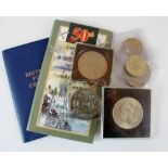 Box of collectable British coins including Crowns and £2 coins