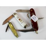 Three penknives including Thomas Robison Sons & Co and a ten bladed Swiss Army knife