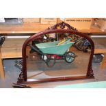 Large mirror with mahogany decorative frame