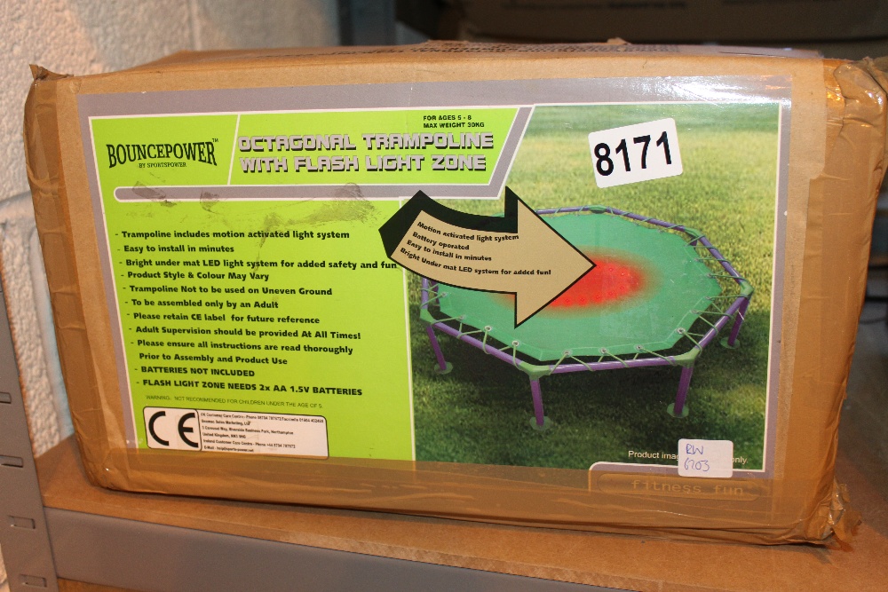 Bouncepower octagonal trampoline with flash zone