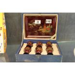 Oriental cups in a box with tray